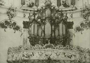Kloster Ettal. Inneres d. Kirche, Chor und Orgel.