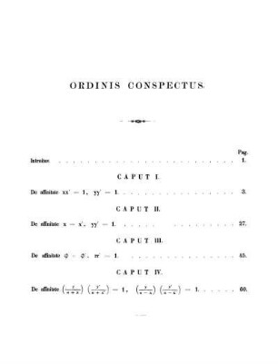 Ordinis Conspectus.