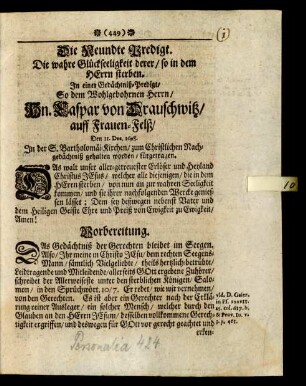 Die Neundte Predigt.