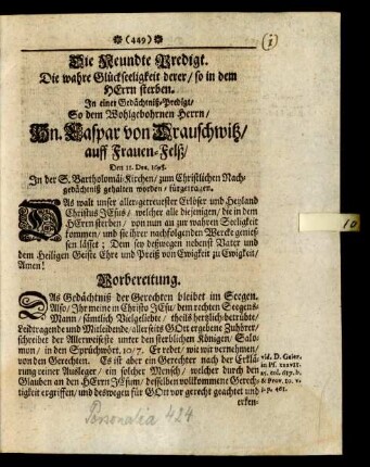 Die Neundte Predigt.