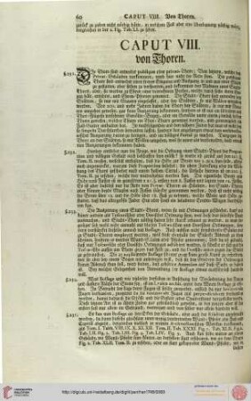 Caput VIII. von Thoren