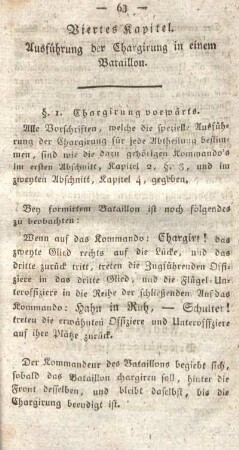 §. 1. Chargirung vorwärts.
