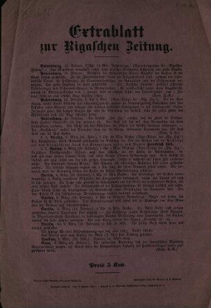 Extrablatt zur Rigaschen Zeitung : 26. Februar 1888 - 25. Juni 1888