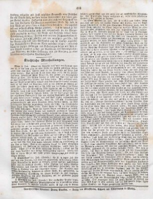 404 Kirchliche Mittheilungen