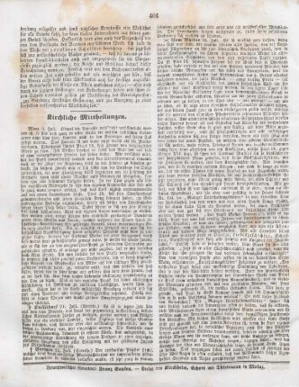 404 Kirchliche Mittheilungen