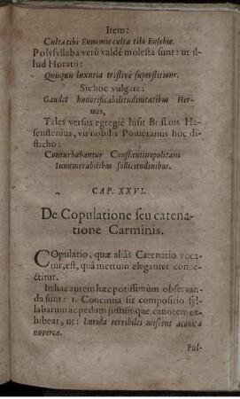 Cap. XXVI. De Copulatione seu catenatione Carminis