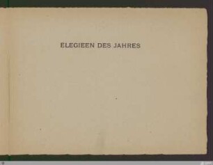 Elegieen des Jahres