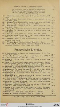Französische Literatur (Nr. 432-597)