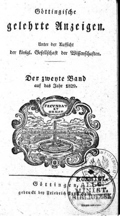 1829,2: Göttingische gelehrte Anzeigen