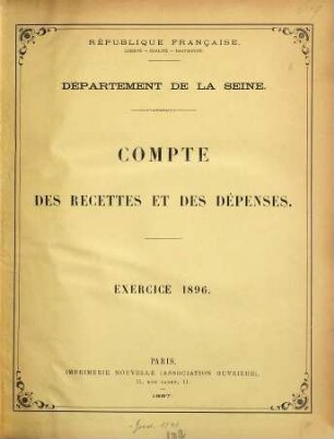 Compte des recettes et des dépenses : exercice .... 1896