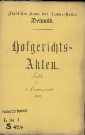 Sobbe, Dr. Witwe gegen Franz Christoph von Kerssenbrock zu Wierborn - Schuldforderung