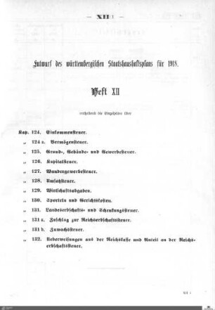 Staatshaushaltsplan 1918, Heft 12