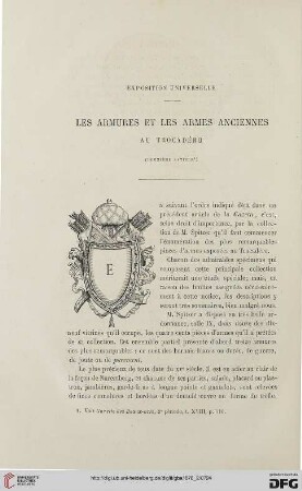 2. Pér. 18.1878: Les armures et les armes anciennes au Trocadéro, [2] : exposition universelle