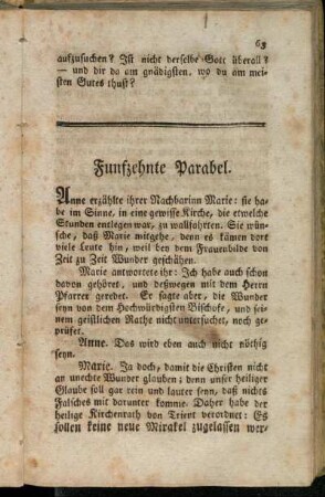 Funfzehnte Parabel.