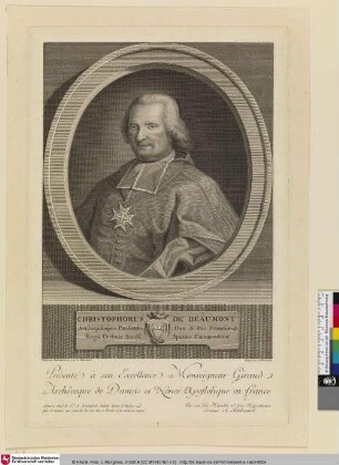 CHRISTOPHORUS DE BEAUMONT [Christophe de Beaumont, Erzbischof von Paris]