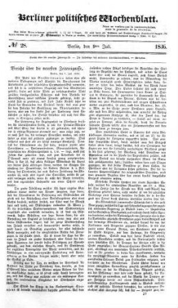 No 28, 9. Juli 1836