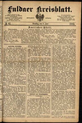 Ausgabe vom Dienstag, den 09. Juni 1885.