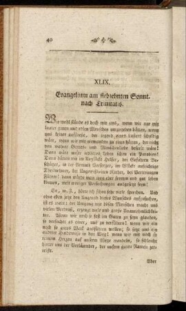 XLIX. Evangelium am siebzehnten Sonnt. nach Trinitatis.