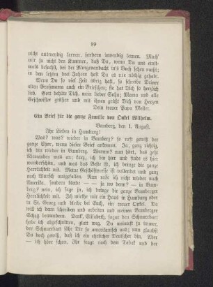 Ein Brief für die ganze Familie von Onkel Wilhelm.