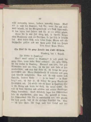 Ein Brief für die ganze Familie von Onkel Wilhelm.