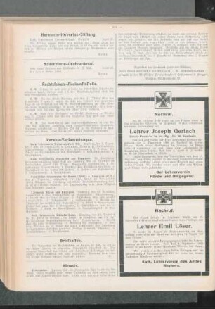 Nachruf : [Lehrer Joseph Gerlach]