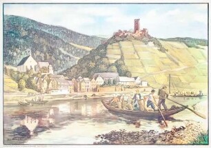 Mosellandschaft bei Beilstein mit Burganlage Metternich