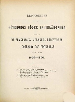 Redogörelse för Högre Latinläroverket i Göteborg : under läsåret. 1895/96