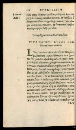 Vita Sancti Lucae Per Divum Hieronymum.