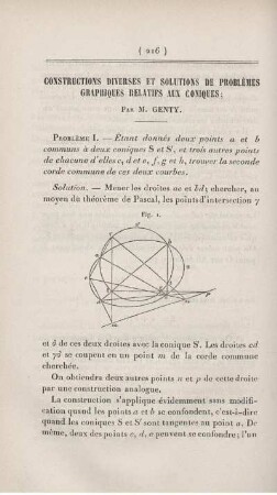 Constructions diverses et solutions de problèmes graphiques relatifs aux coniques.