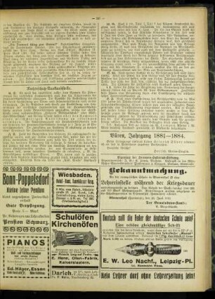 Büren, Jahrgang 1881-1884