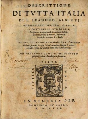 Descrittione di tutta Italia