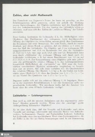 Lichtstärke = Leistungsreserve