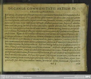 Decanus Communitatis Artium in Acad. Lipsiensi