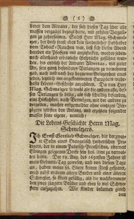 Die Lebens-Geschichte Herrn Mag. Schmeltzers
