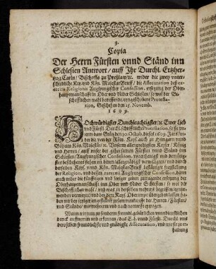 Defensionschrifft der Schlesischen Fuersten und Staend