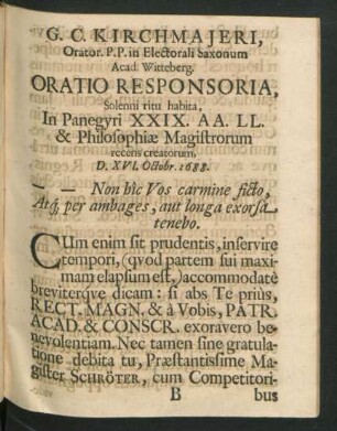 Oratio Responsoria