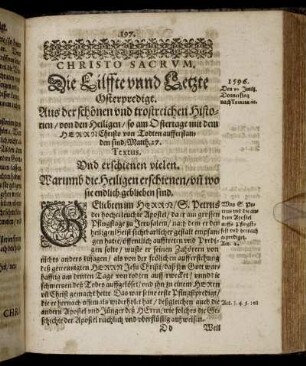 Die Eilffte unnd Letzte Osterpredigt.