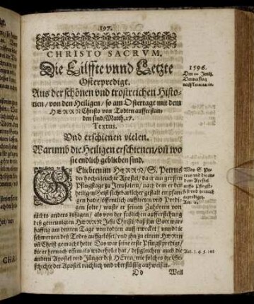 Die Eilffte unnd Letzte Osterpredigt.