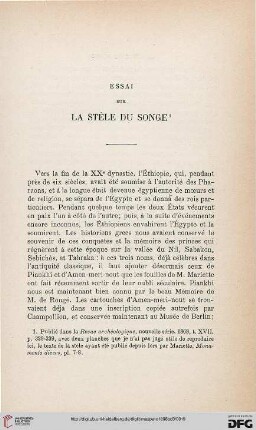 Essai su la stèle du Songe