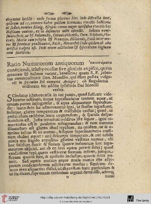 Ratio Nummorum antiquorum