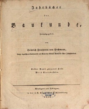 Jahrbücher der Baukunde, 1,2. 1828
