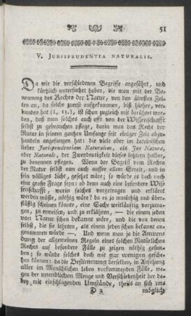 V. Jurisprudentia Naturalis