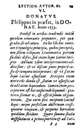 VI. Donatvs. Philippus in præfat. in Donat. Anno 1533.