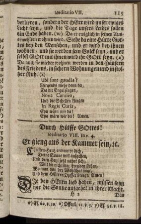 Durch Hülffe Gottes! Meditatio VIII.