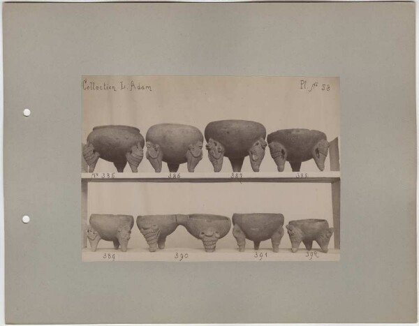 Eight clay vessels from the L. Adam Collection