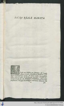 Sacra Reale Maesta.