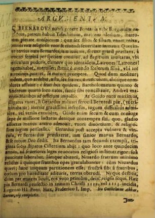 S. Bernardvs Fvgitivs : A Iuuentute Electoralis Gymnasij Landishutani Societatis Iesv exhibitus = Weltscheüche, Oder Wie der H. Bernardus in seiner Jugendt die vntrewe Welt zeitlich beurlaubet