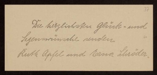 37: Brief von Ruth Apfel und Erna Schröder an Otto von Gierke