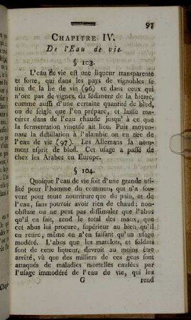 Chapitre IV. De l'Eau de vie.