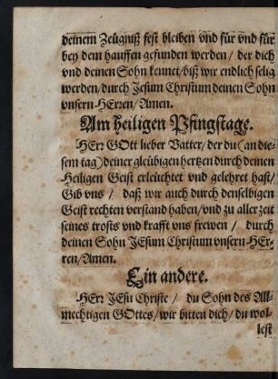Am heiligen Pfingstage. - Am Pfingstdienstag/ Johann. 10.